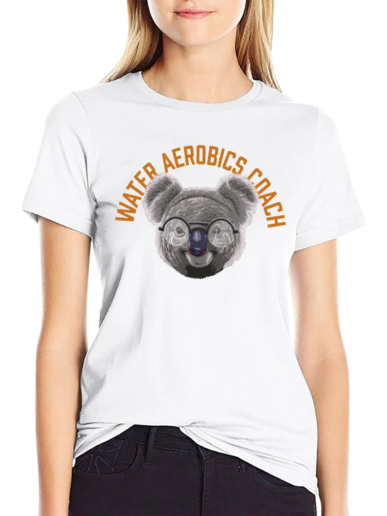 Water Aerobics Coach T-Shirt: Koala with Glasses