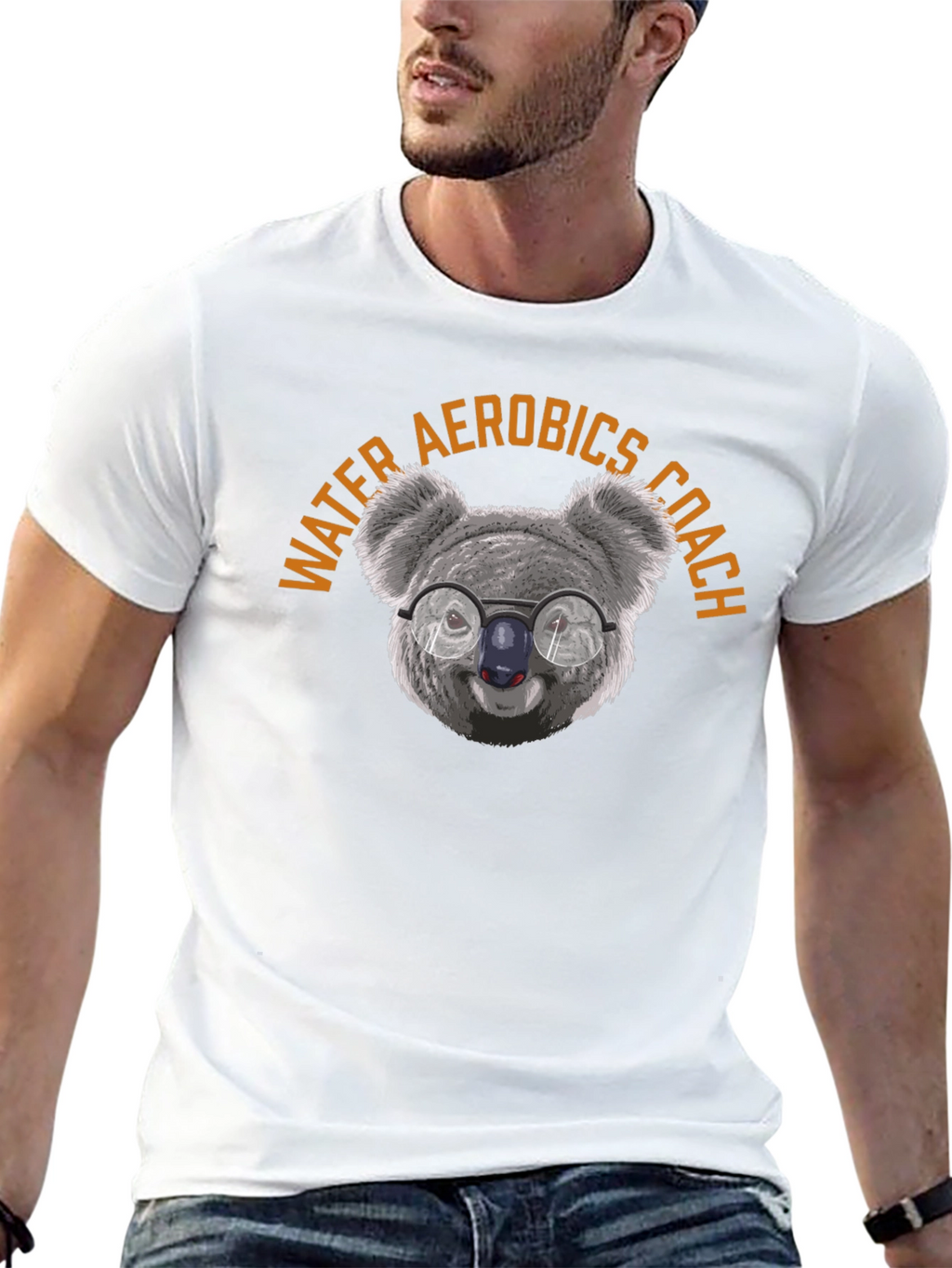 Water Aerobics Coach T-Shirt: Koala with Glasses