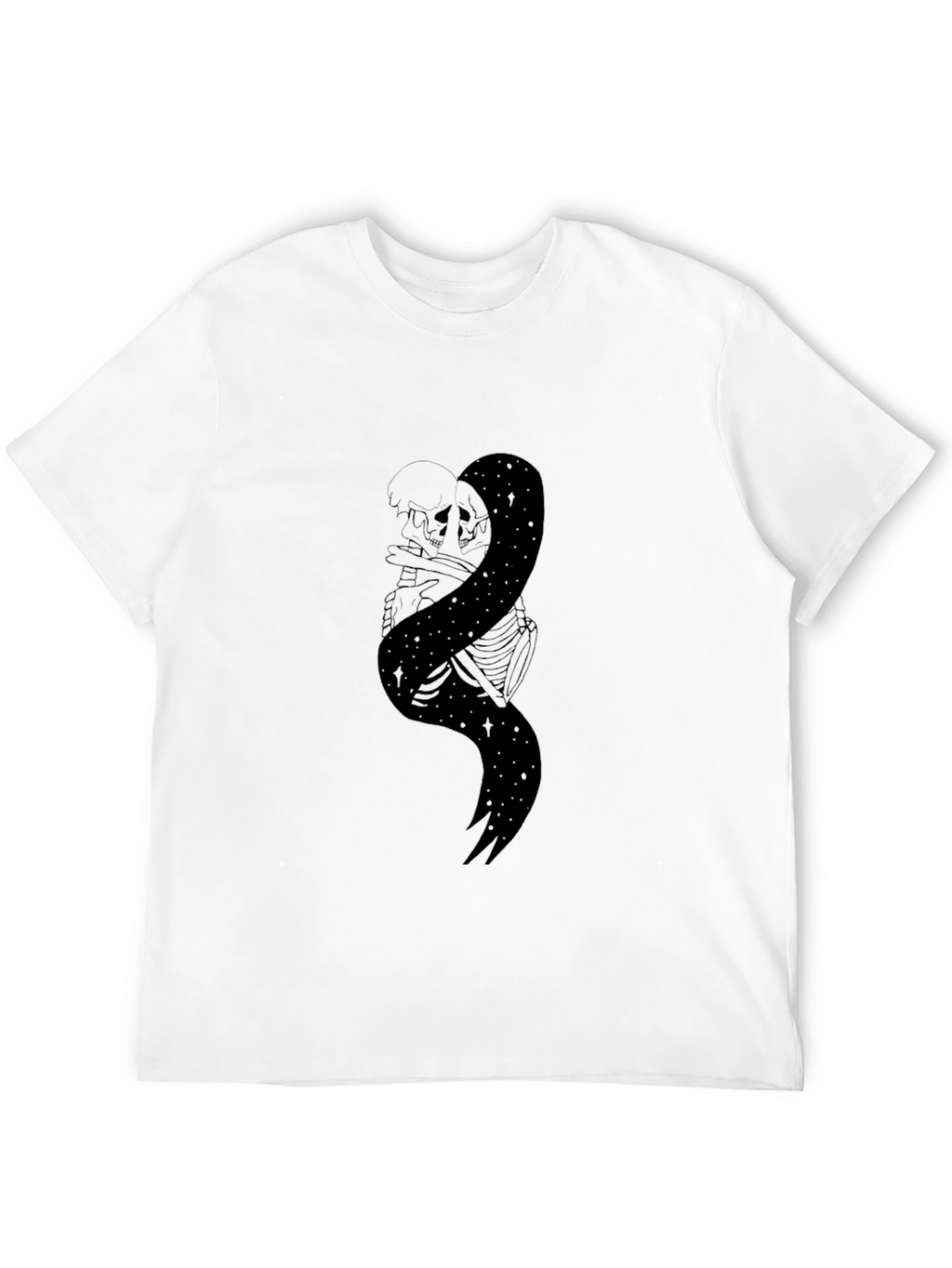 Mens Black Skeleton & Galaxy Graphic Tee
