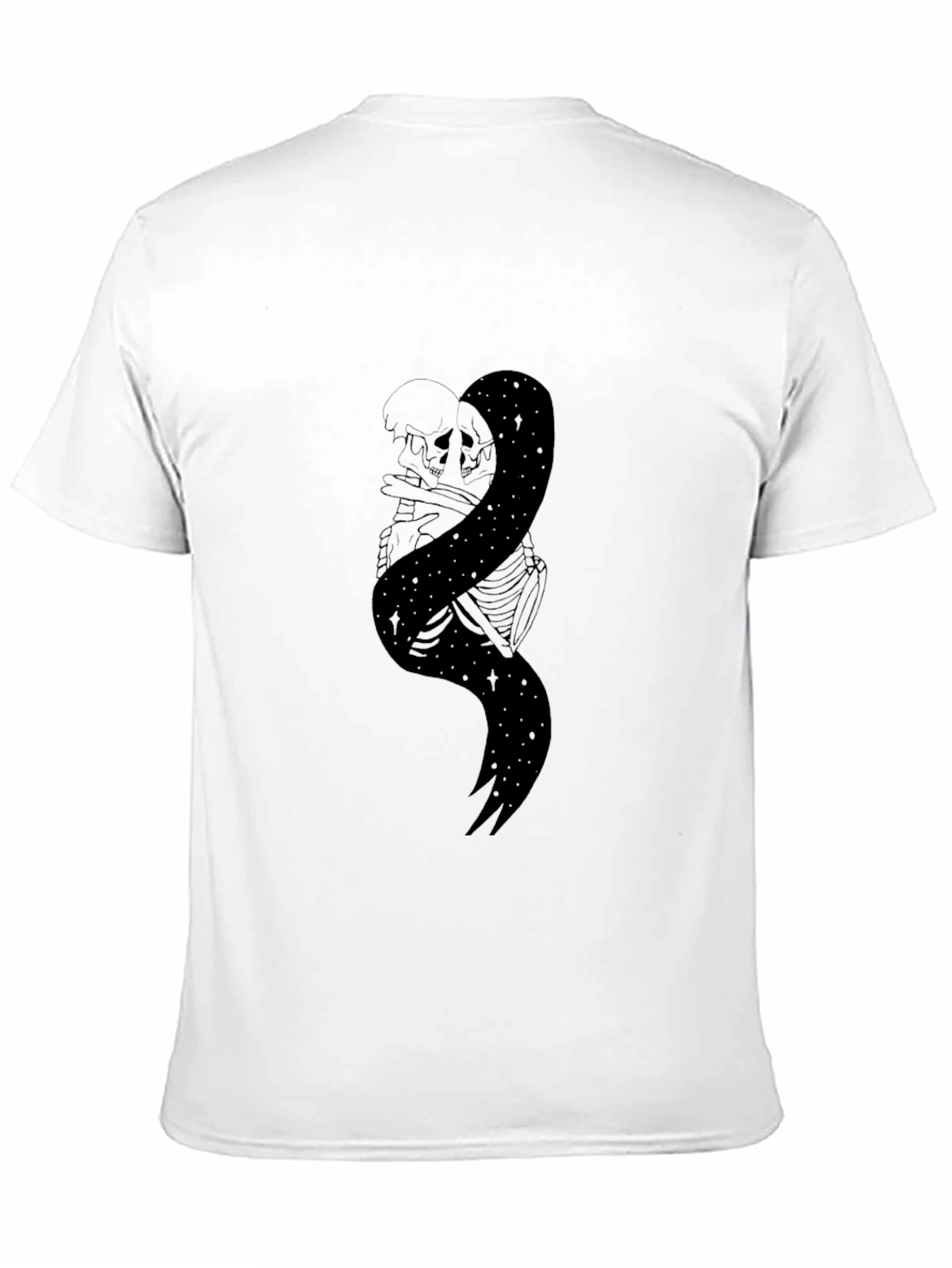 Mens Black Skeleton & Galaxy Graphic Tee