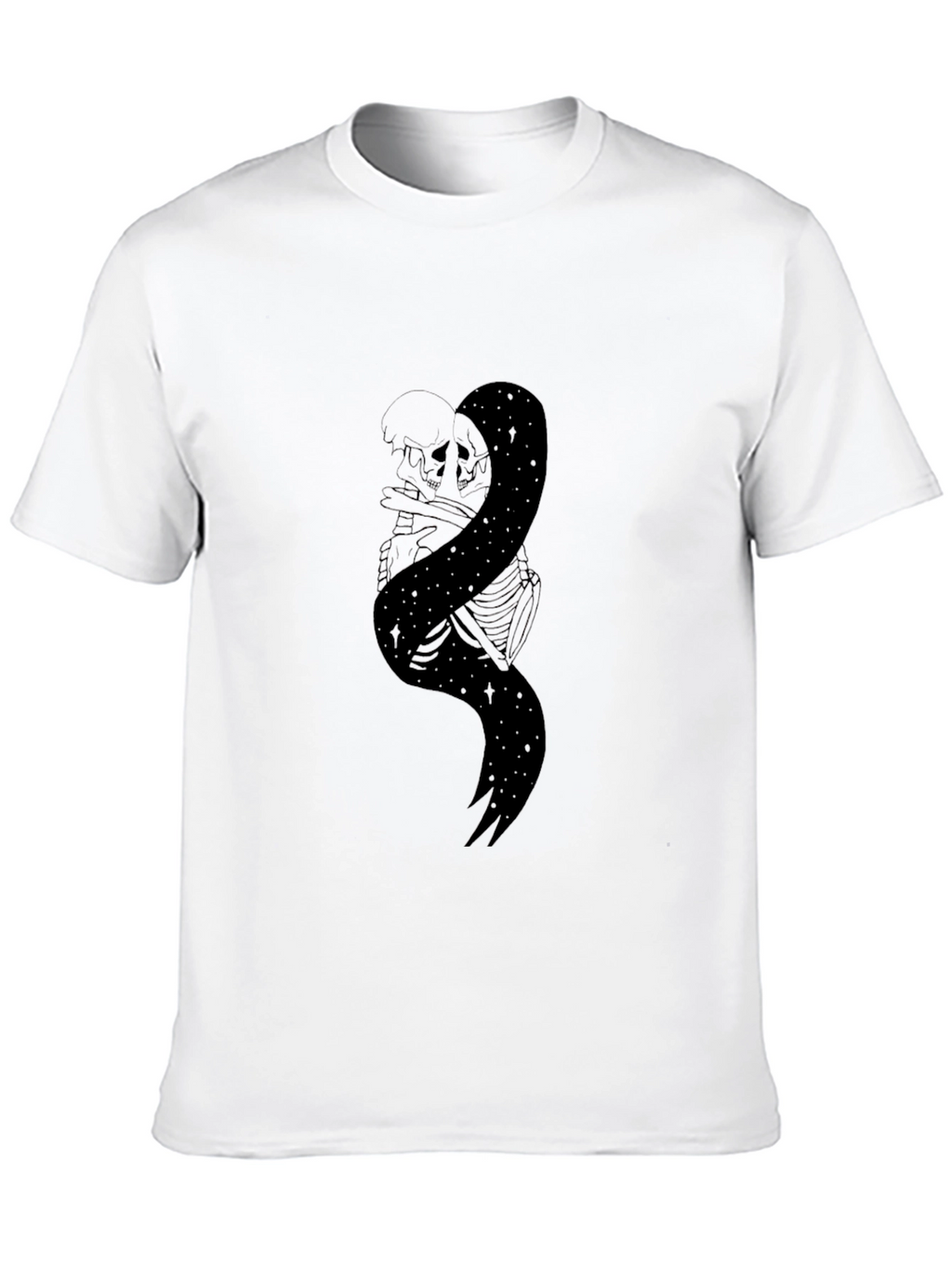 Mens Black Skeleton & Galaxy Graphic Tee