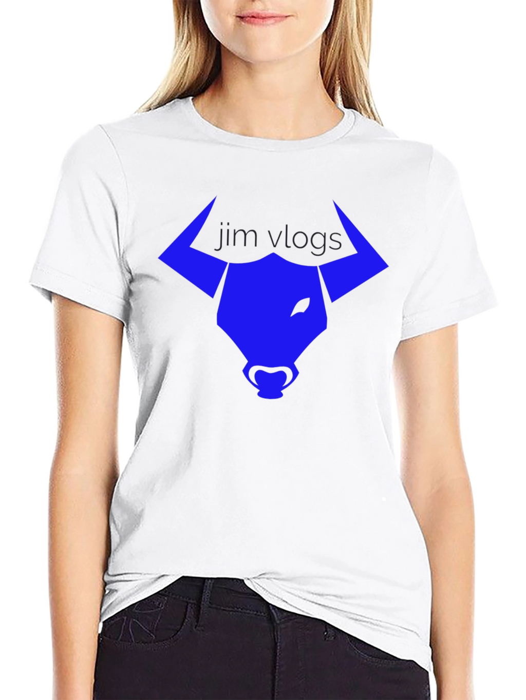 Jim Vlogs Bull Logo Black T-Shirt