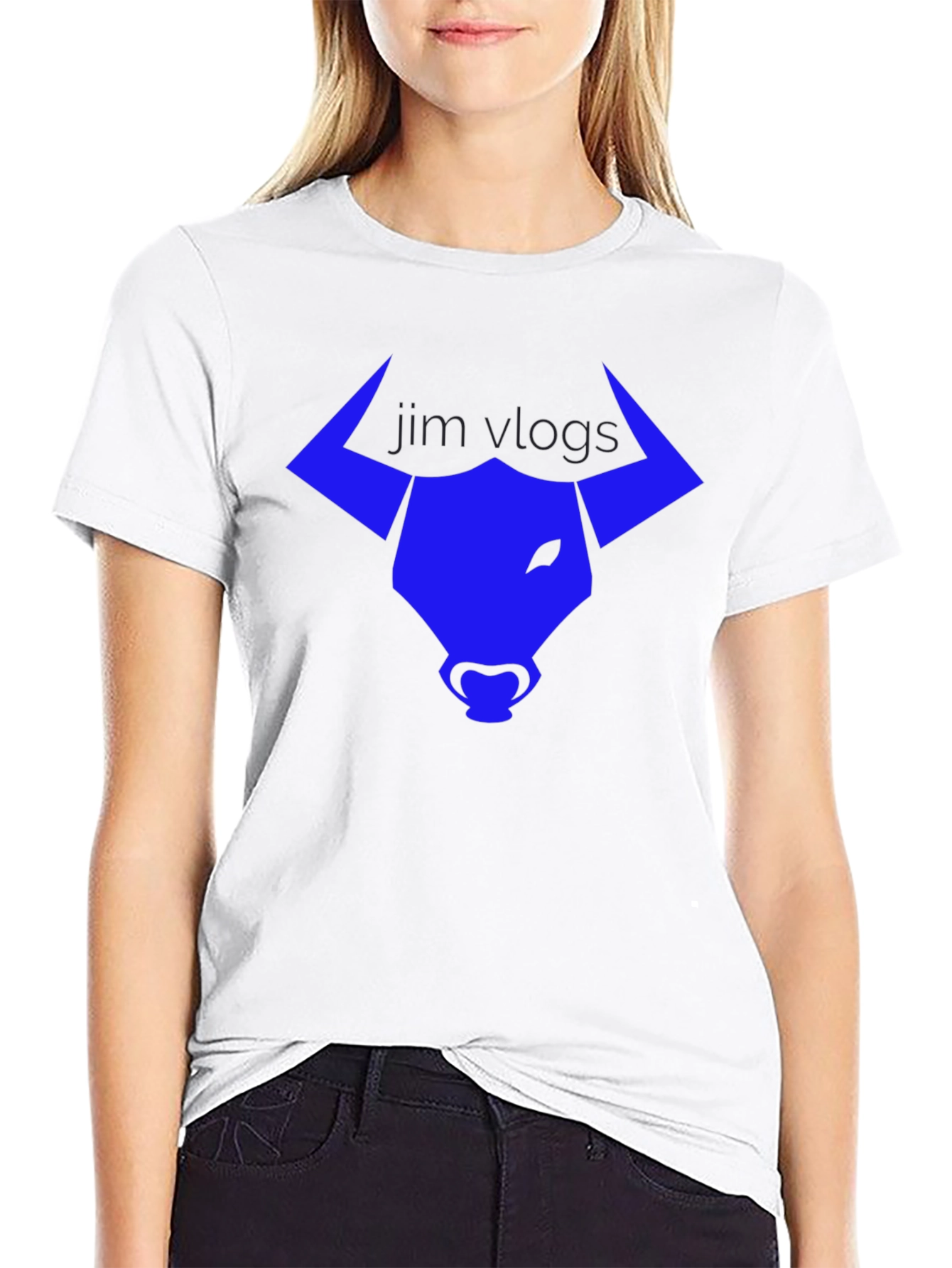 Jim Vlogs Bull Logo Black T-Shirt