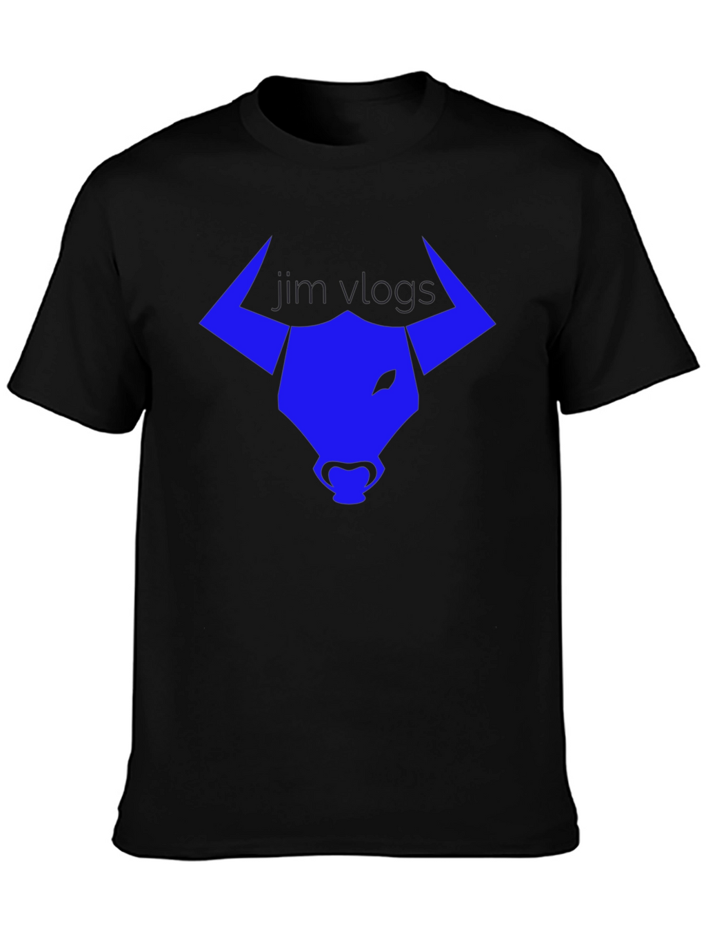 Jim Vlogs Bull Logo Black T-Shirt