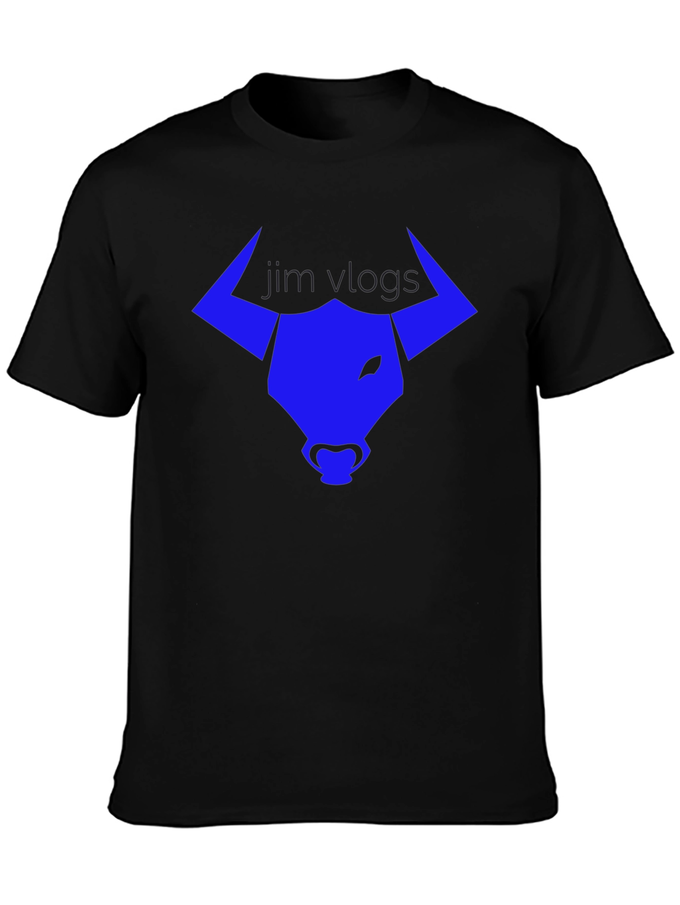 Jim Vlogs Bull Logo Black T-Shirt