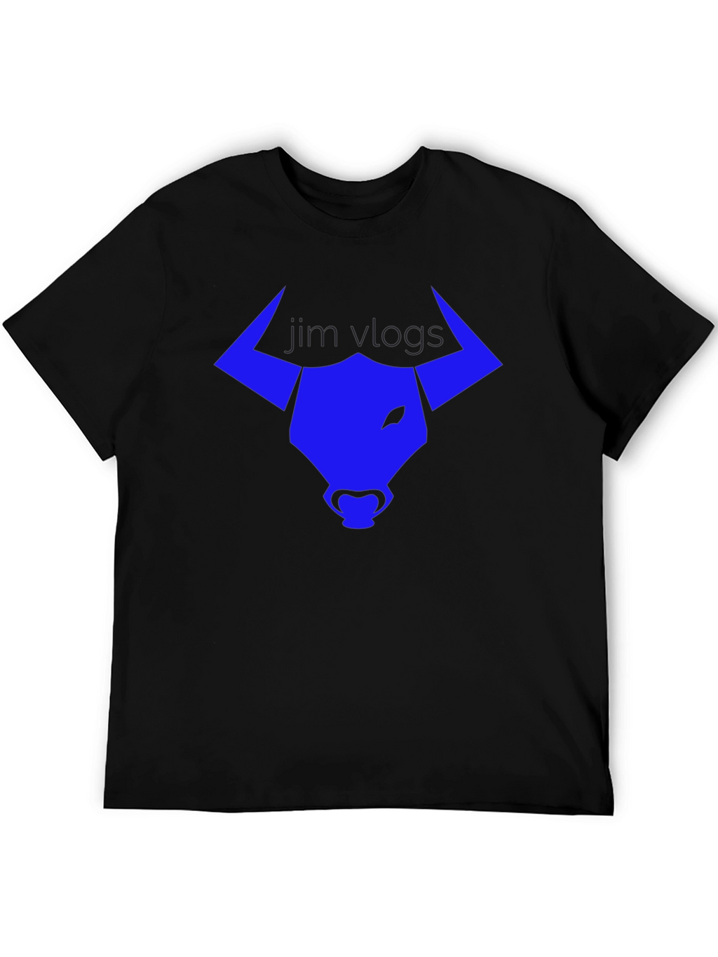 Jim Vlogs Bull Logo Black T-Shirt