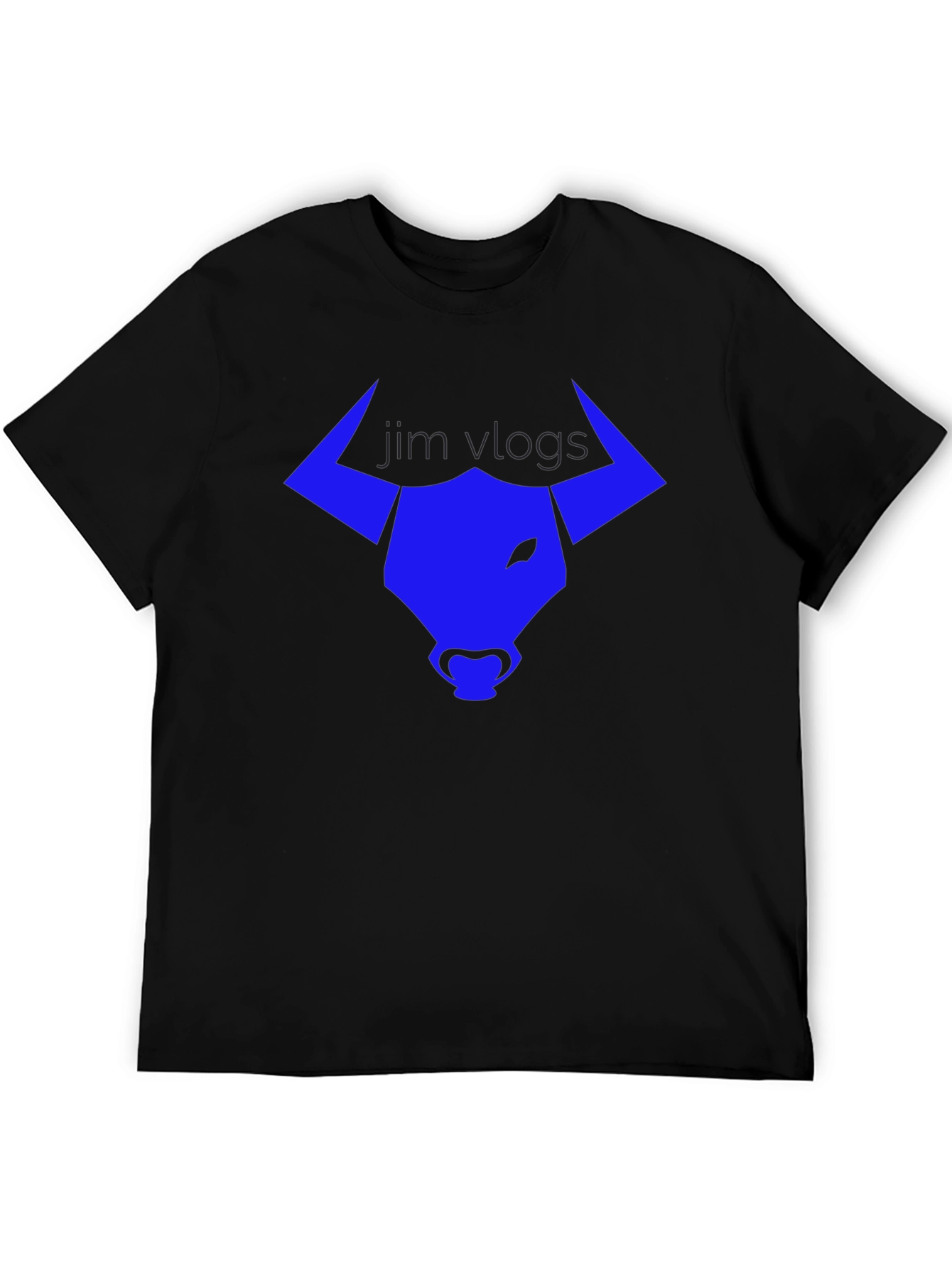Jim Vlogs Bull Logo Black T-Shirt