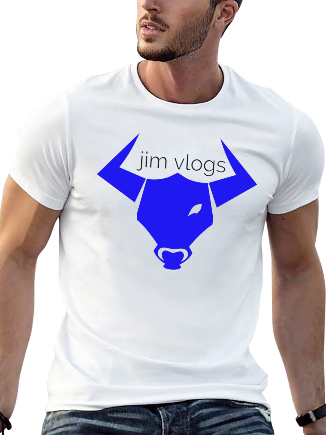 Jim Vlogs Bull Logo Black T-Shirt