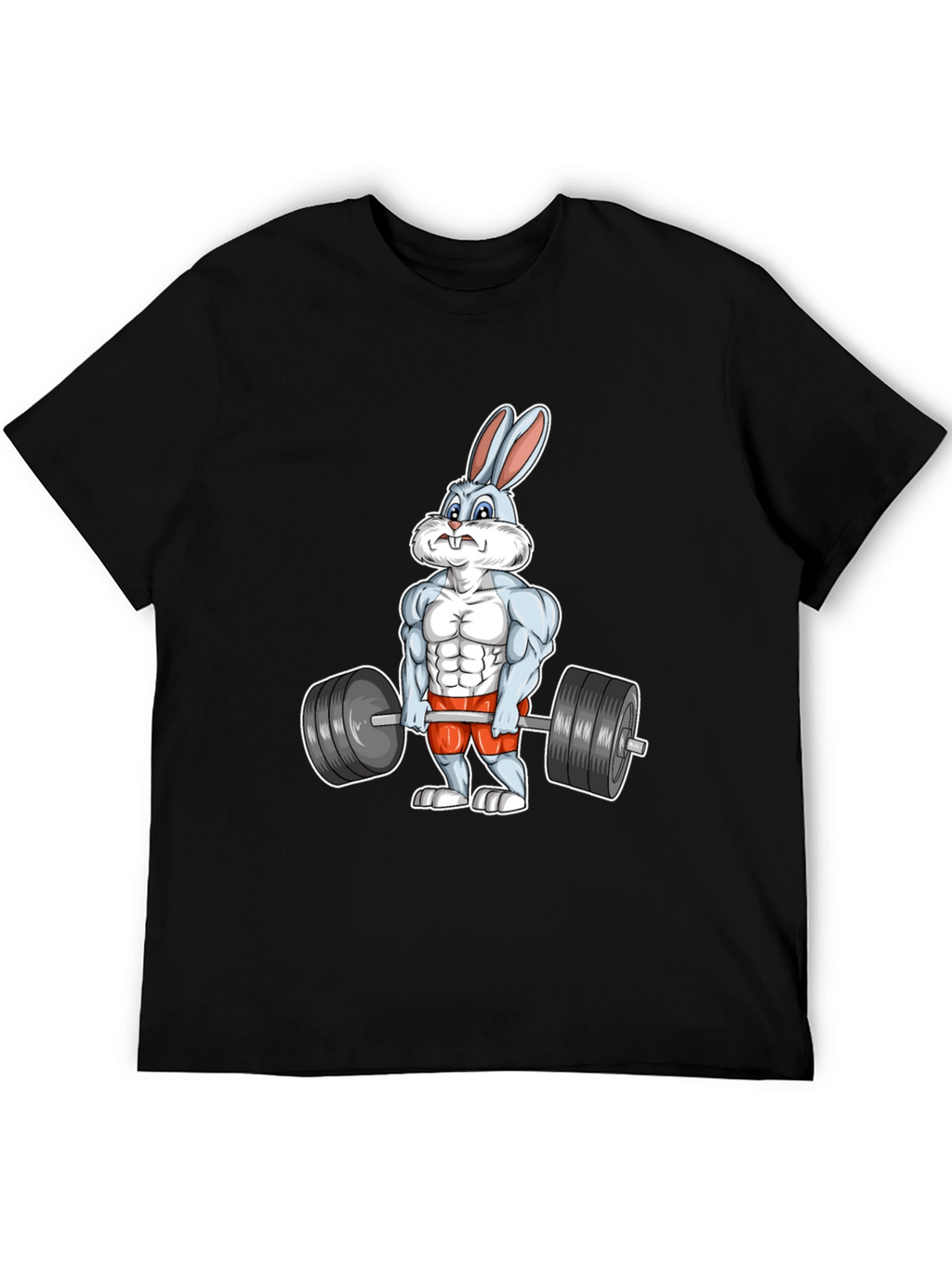 Workout Bunny Graphic T-Shirt - Black