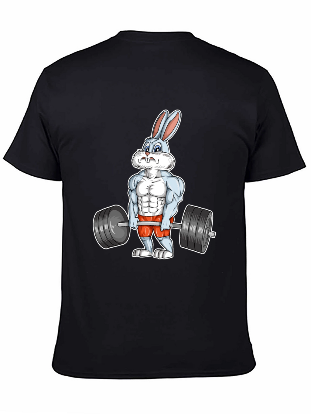 Workout Bunny Graphic T-Shirt - Black