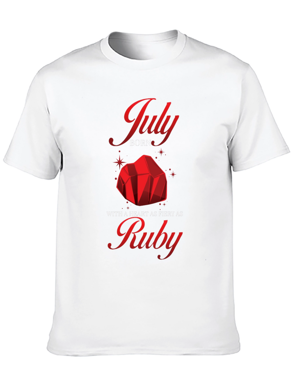 July Born Ruby Gemstone Graphic Tee