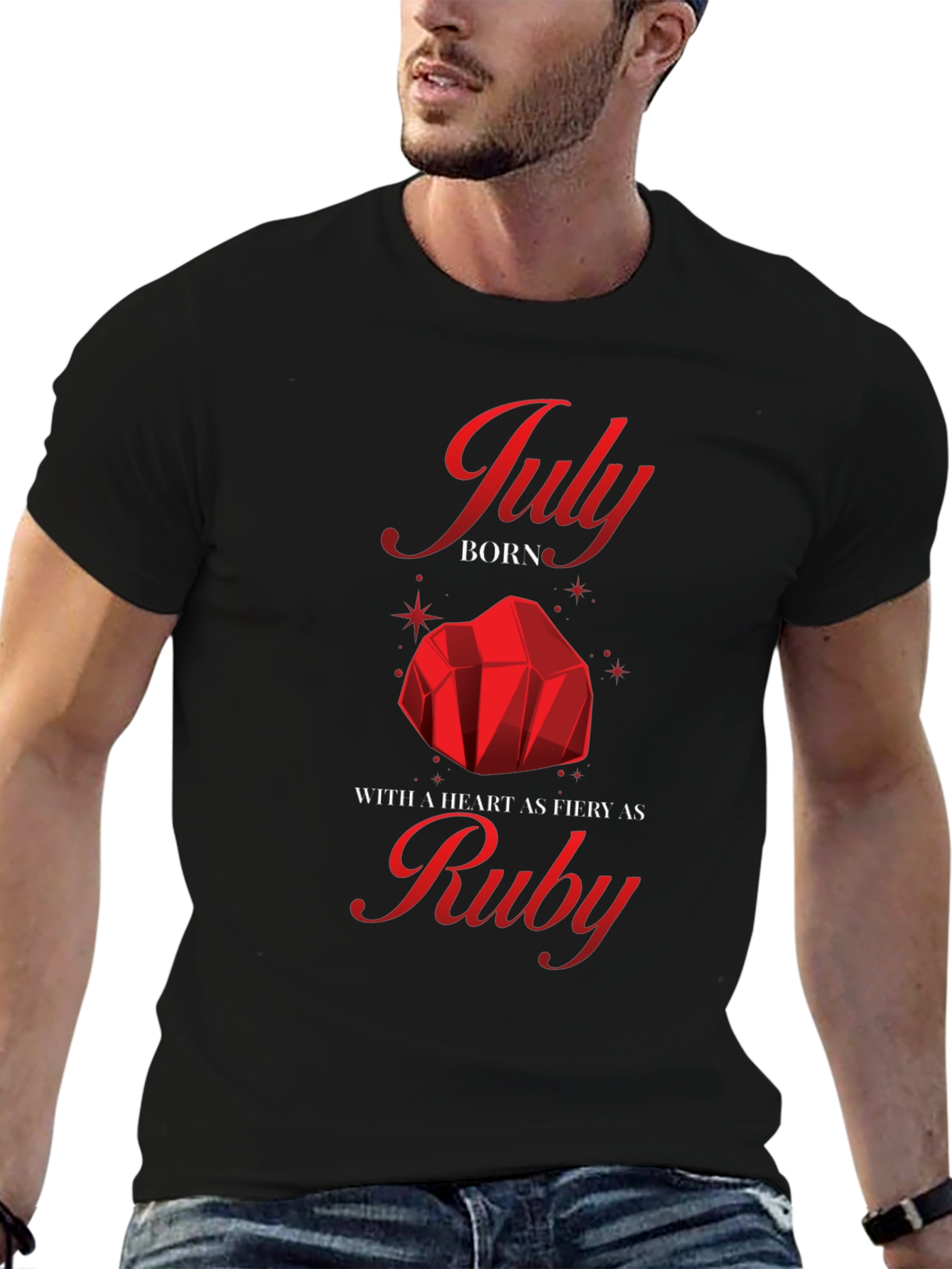 July Born Ruby Gemstone Graphic Tee