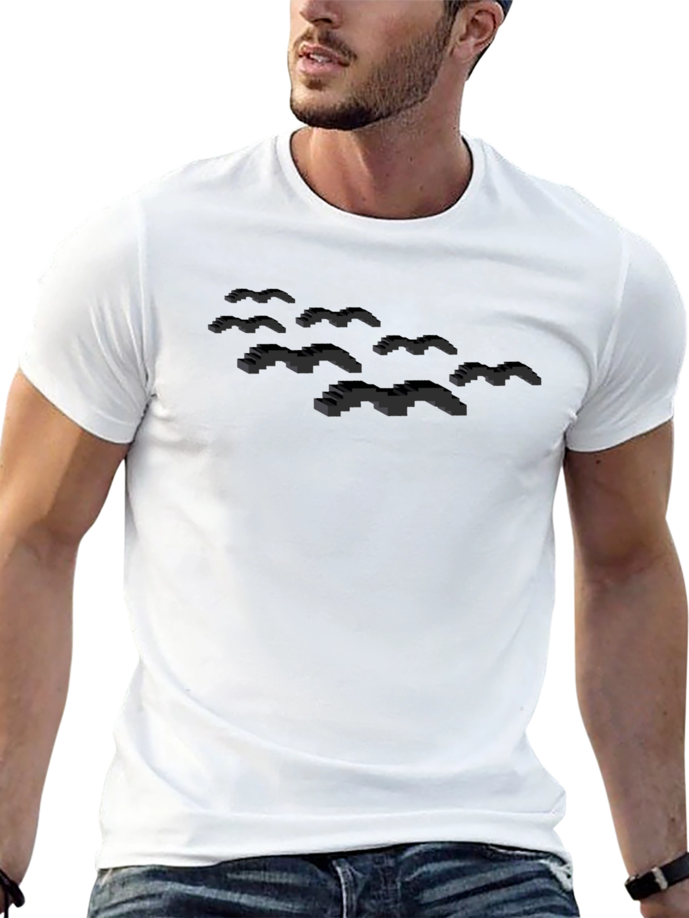 Pixel Bats Black T-Shirt - Gamer Style