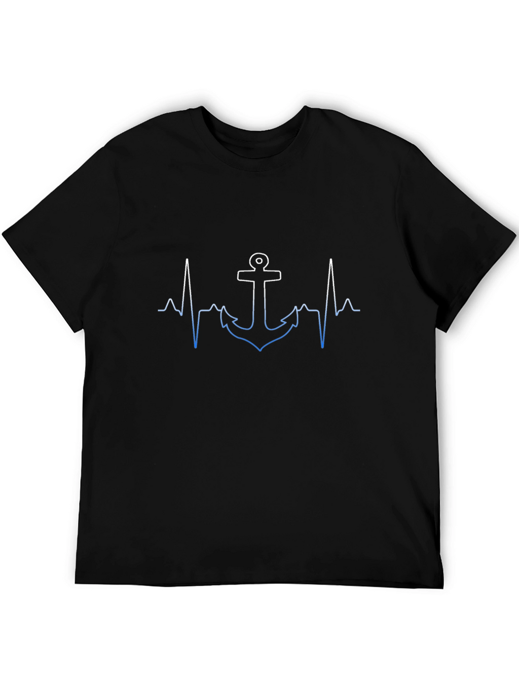 Anchor Heartbeat Mens Black T-Shirt