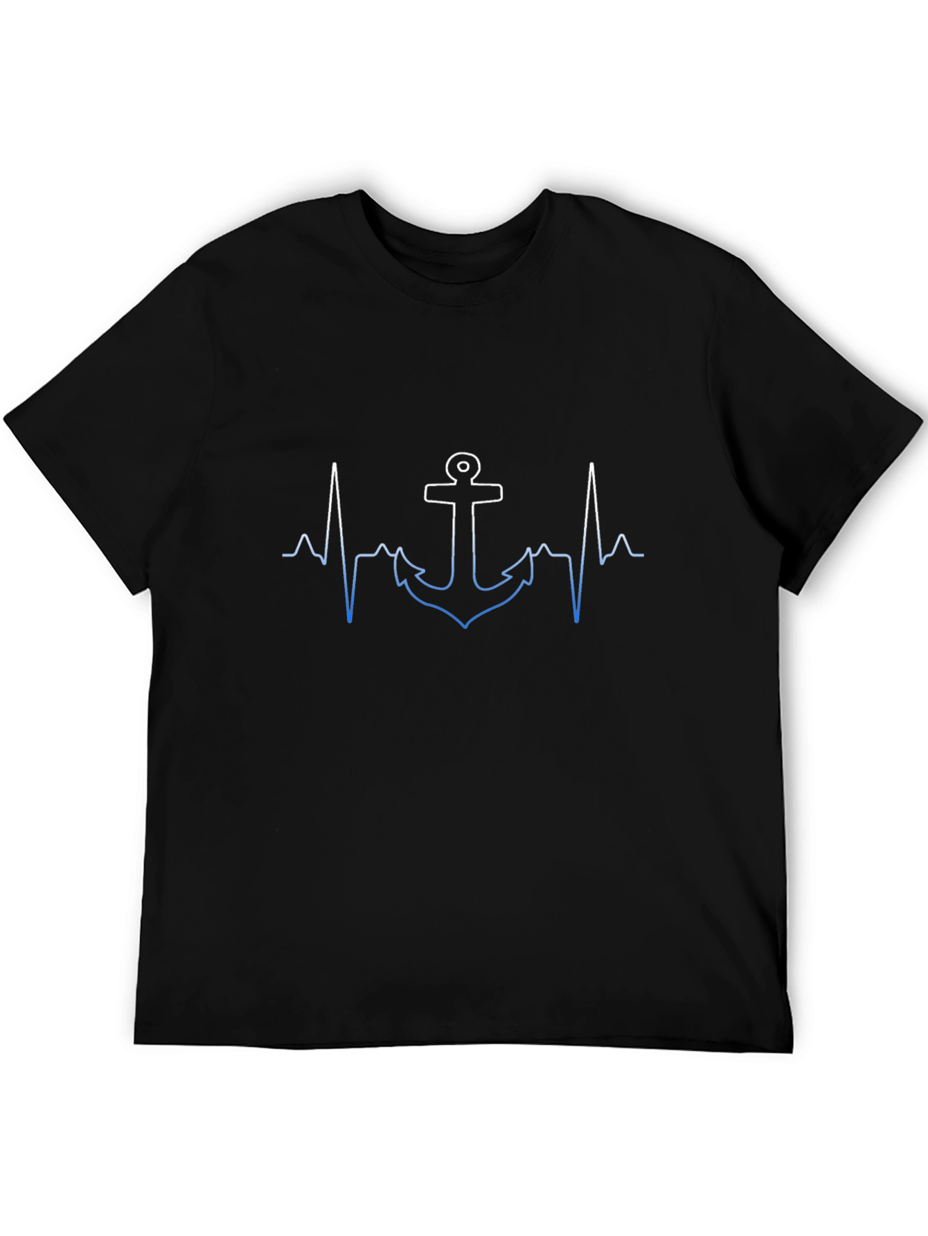 Anchor Heartbeat Mens Black T-Shirt