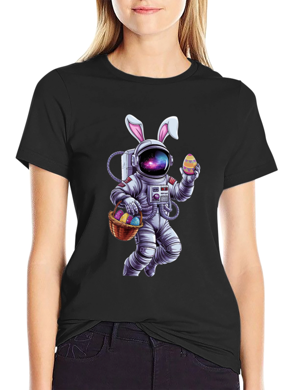 Easter Astronaut T-Shirt - Galaxy Bunny Space Tee