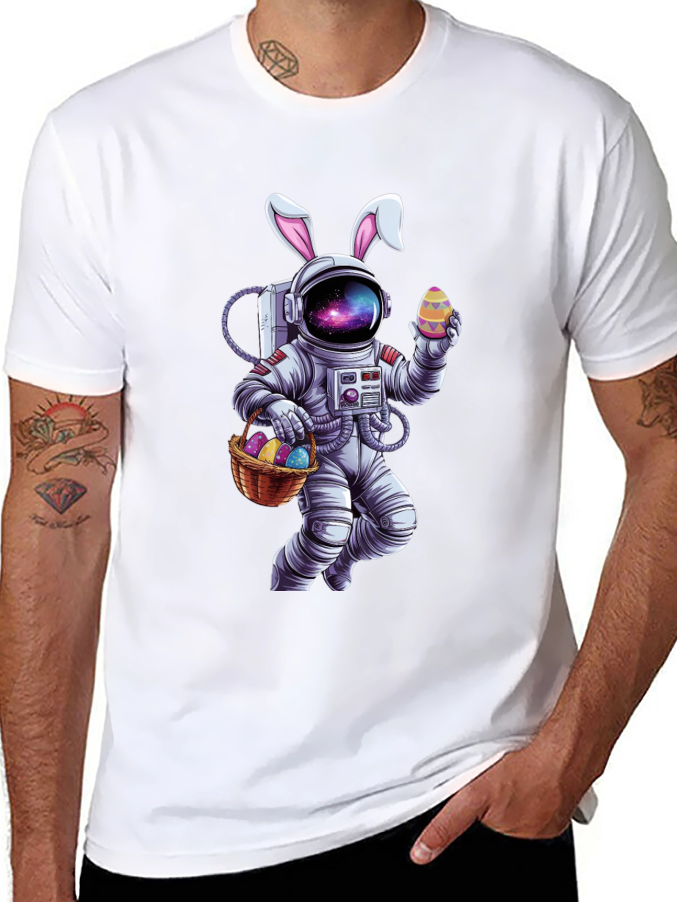 Easter Astronaut T-Shirt - Galaxy Bunny Space Tee