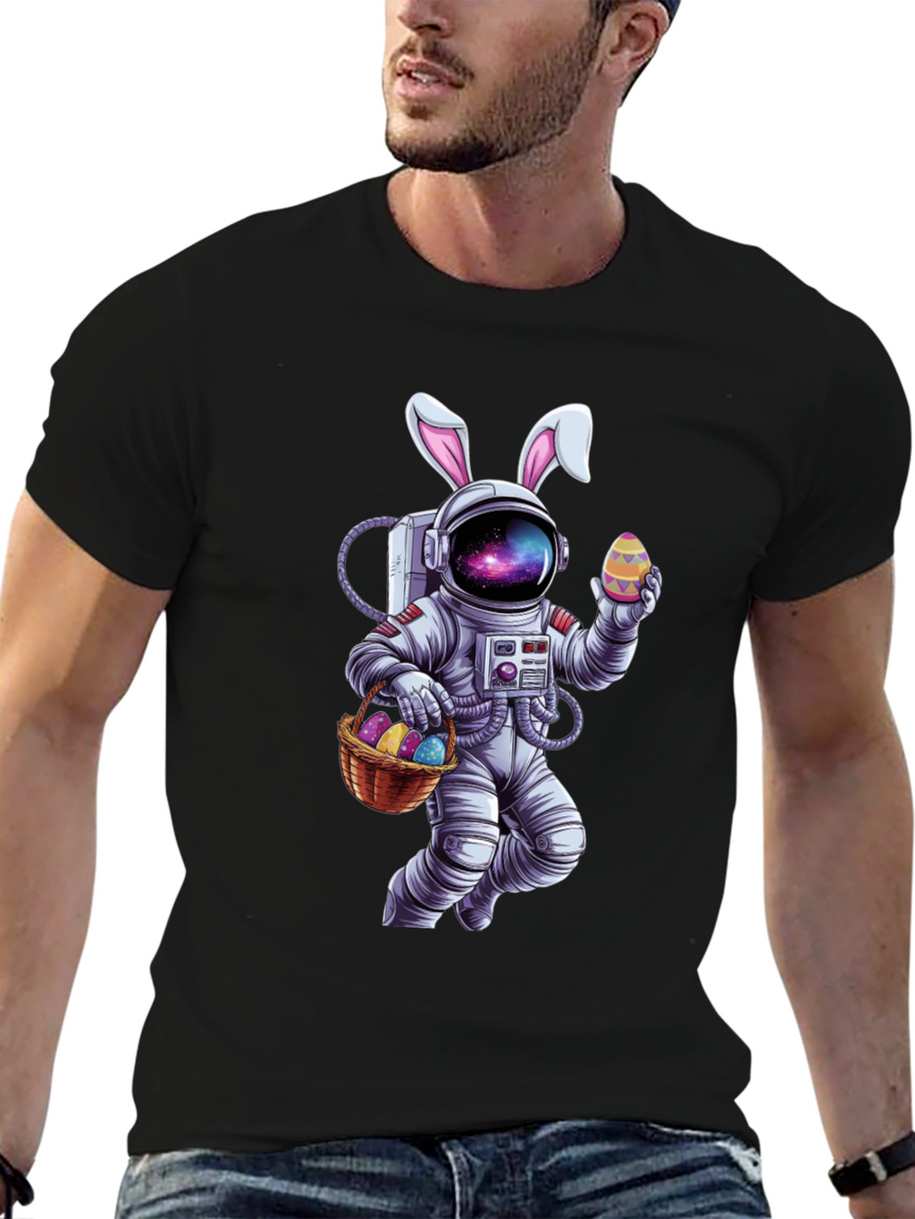 Easter Astronaut T-Shirt - Galaxy Bunny Space Tee