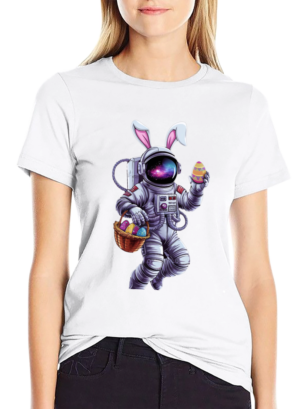 Easter Astronaut T-Shirt - Galaxy Bunny Space Tee