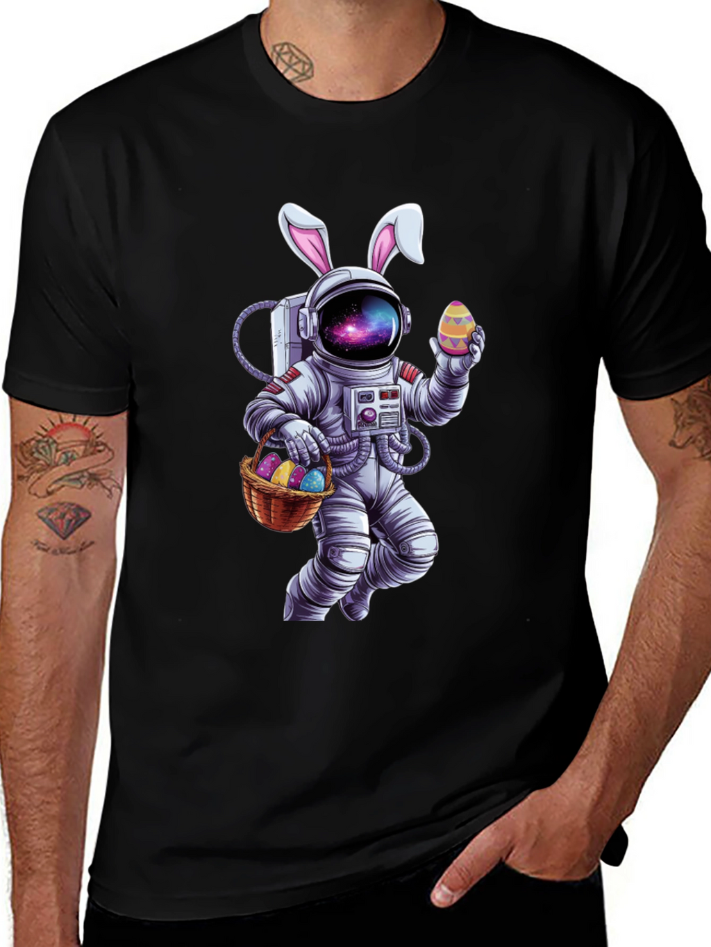 Easter Astronaut T-Shirt - Galaxy Bunny Space Tee
