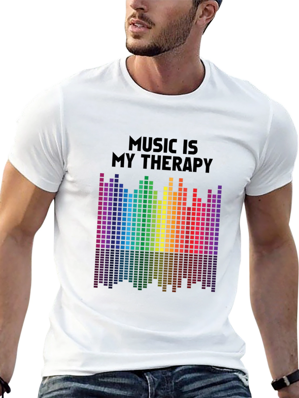 Music Therapy Rainbow Graphic Tee