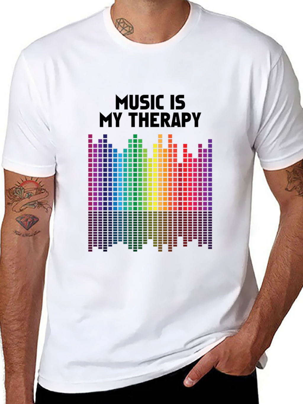 Music Therapy Rainbow Graphic Tee