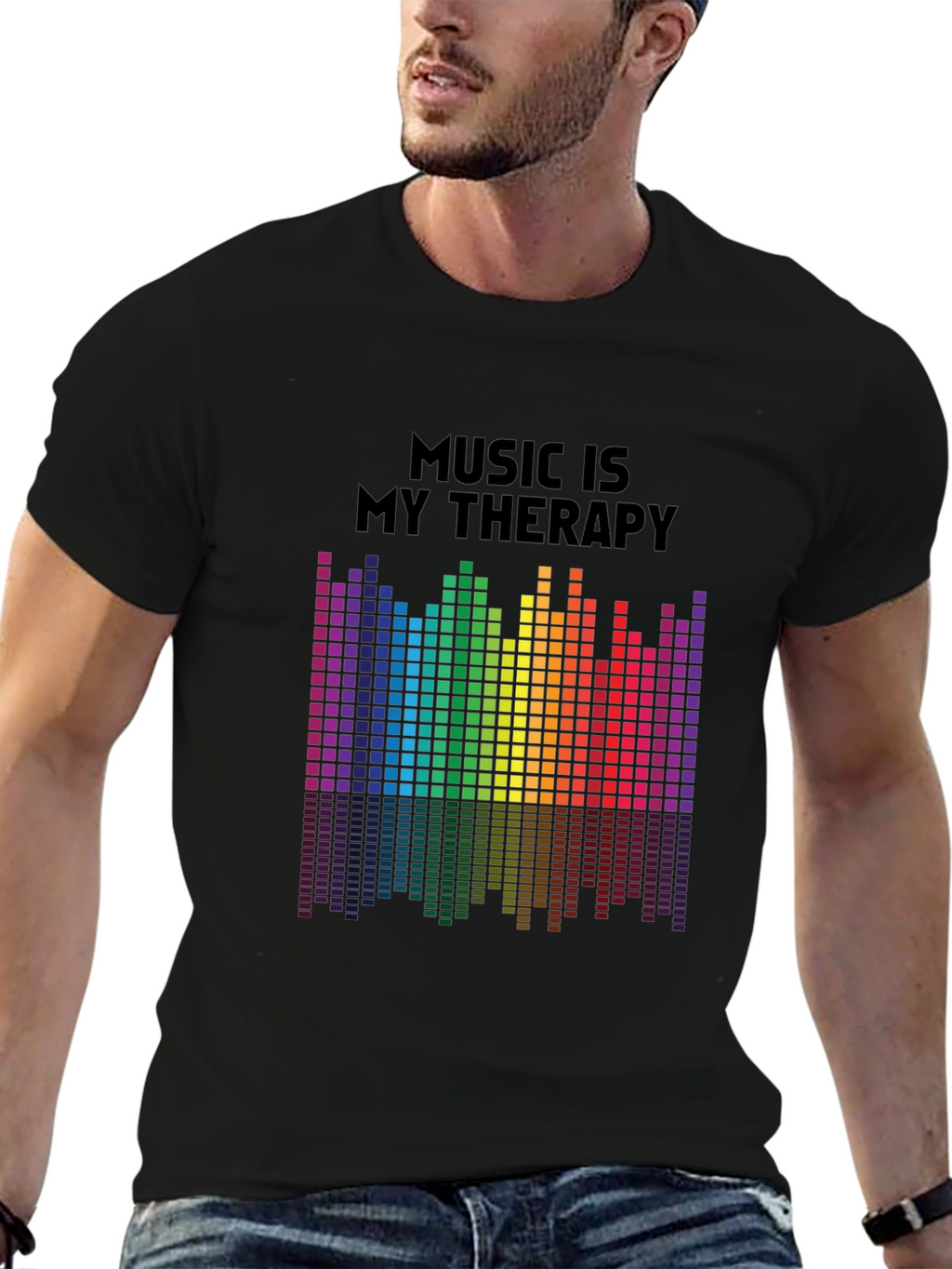 Music Therapy Rainbow Graphic Tee