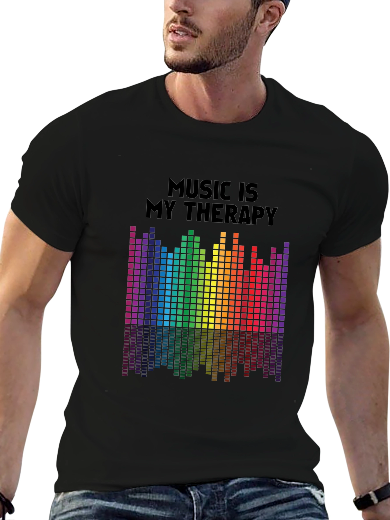 Music Therapy Rainbow Graphic Tee