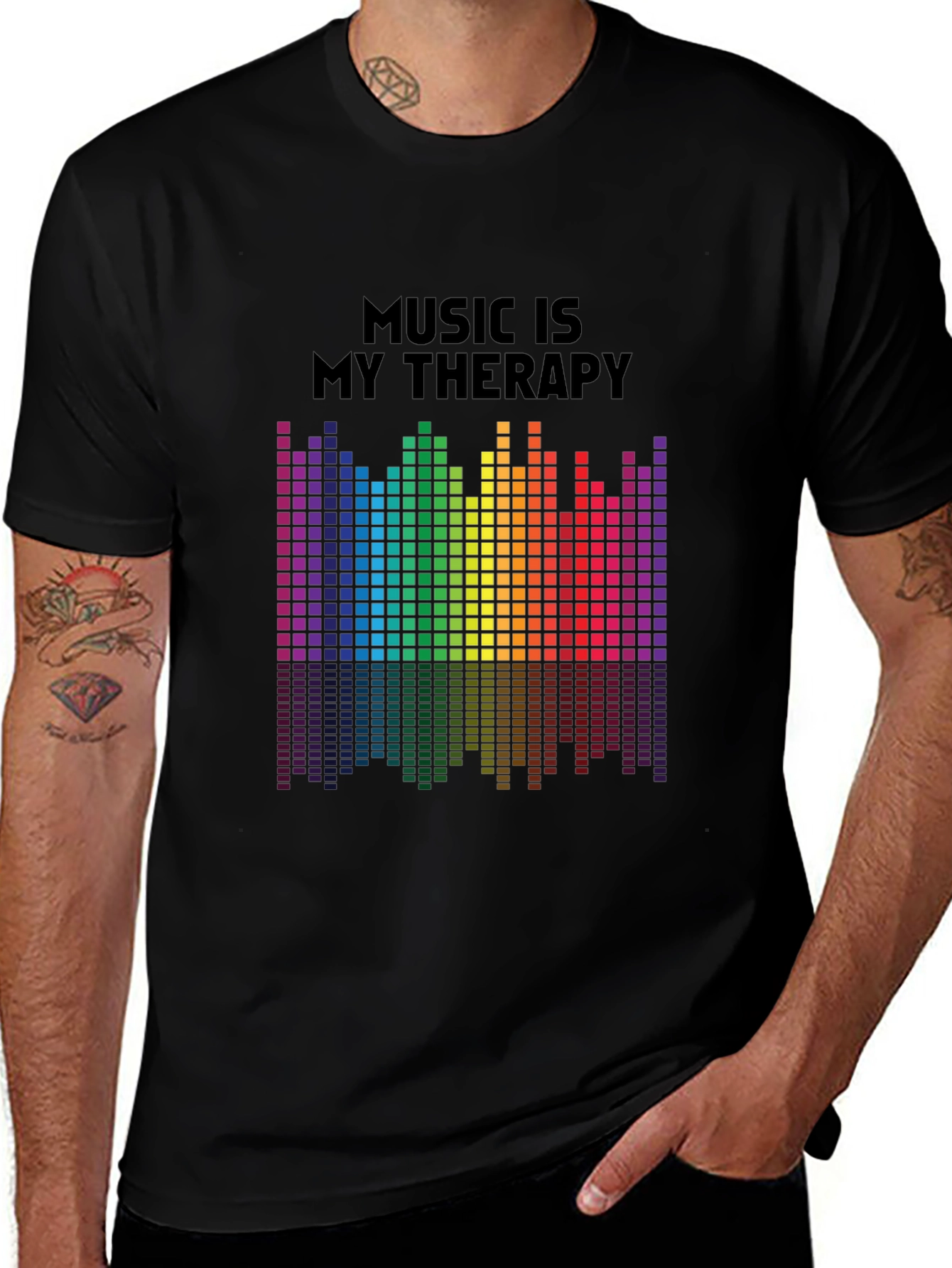 Music Therapy Rainbow Graphic Tee