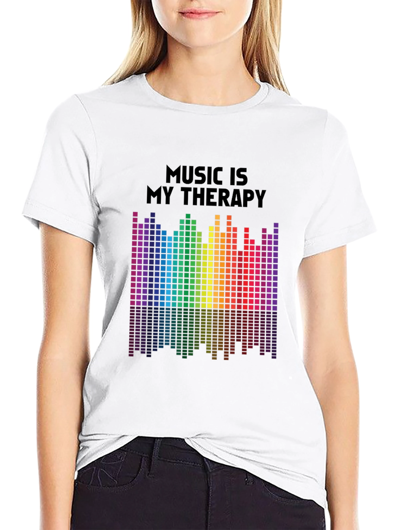 Music Therapy Rainbow Graphic Tee