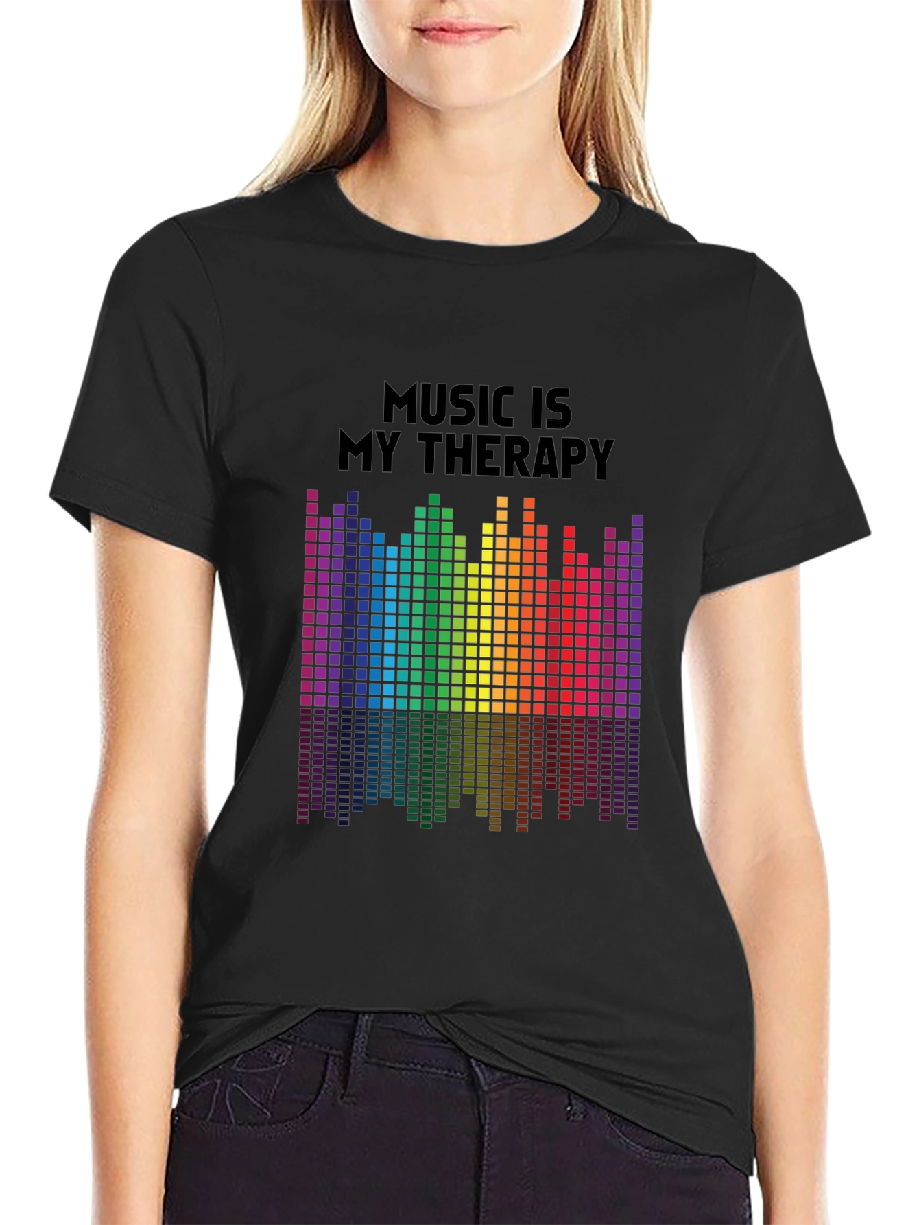 Music Therapy Rainbow Graphic Tee
