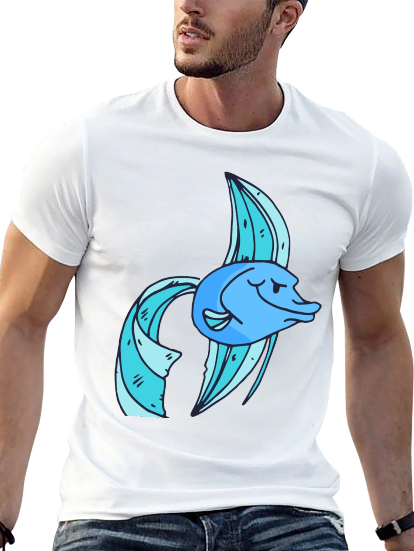 Cool Fish Graphic Tee - Soft Cotton Blend