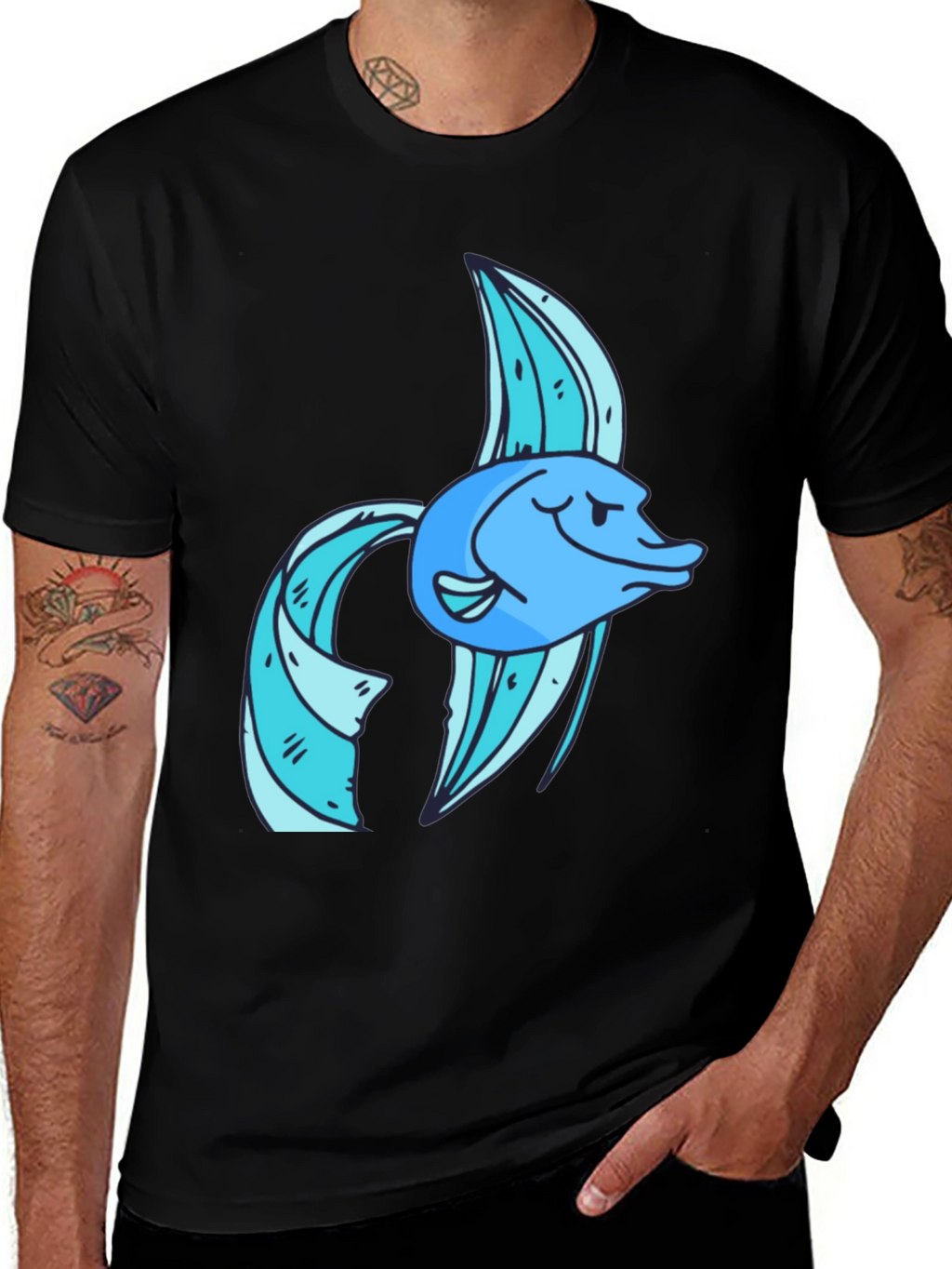 Cool Fish Graphic Tee - Soft Cotton Blend