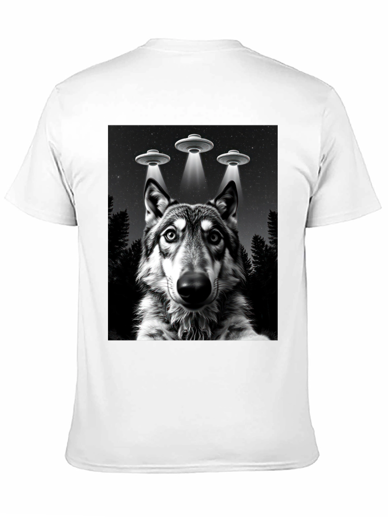 Wolf UFO T-Shirt - Black Graphic Tee