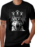 Wolf UFO T-Shirt - Black Graphic Tee