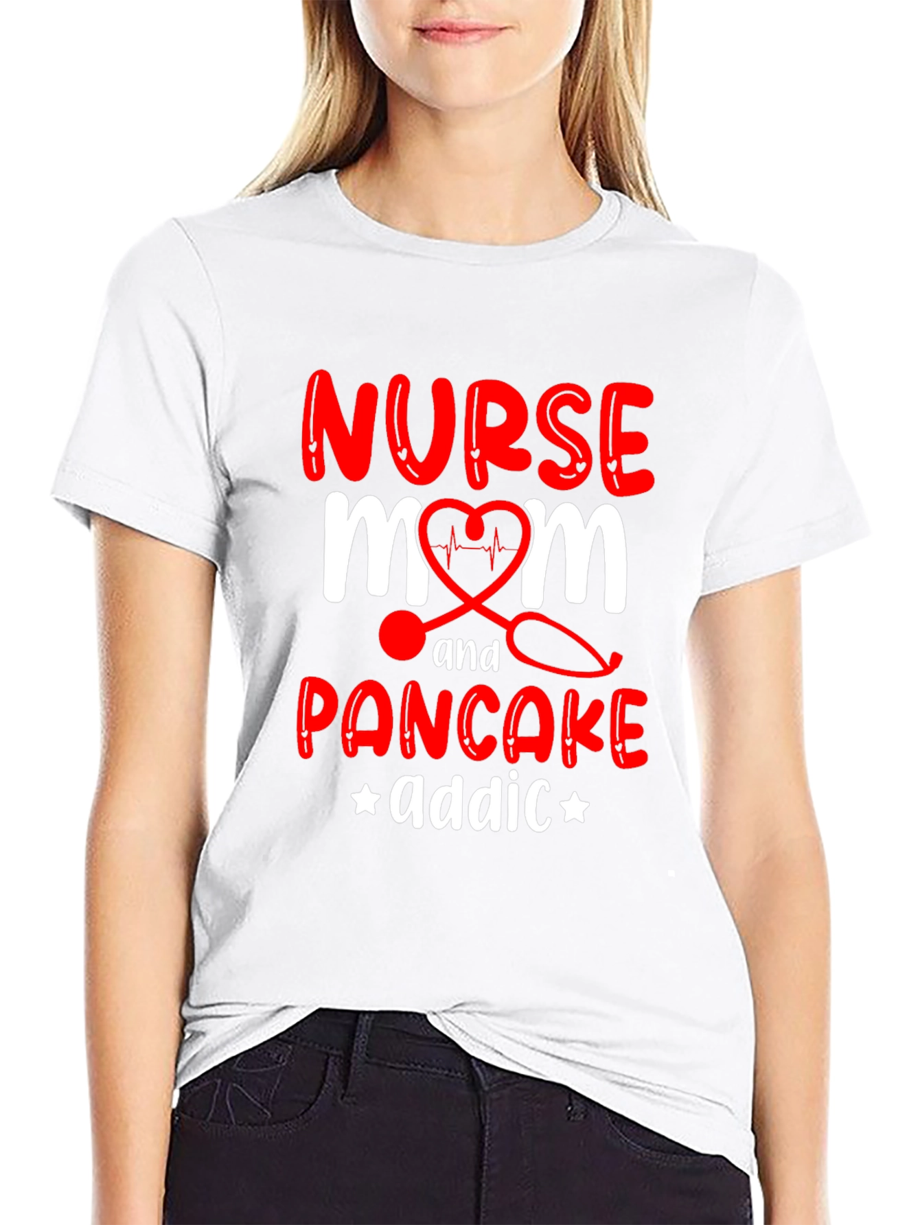 Nurse Mom Pancake Addict Graphic T-Shirt