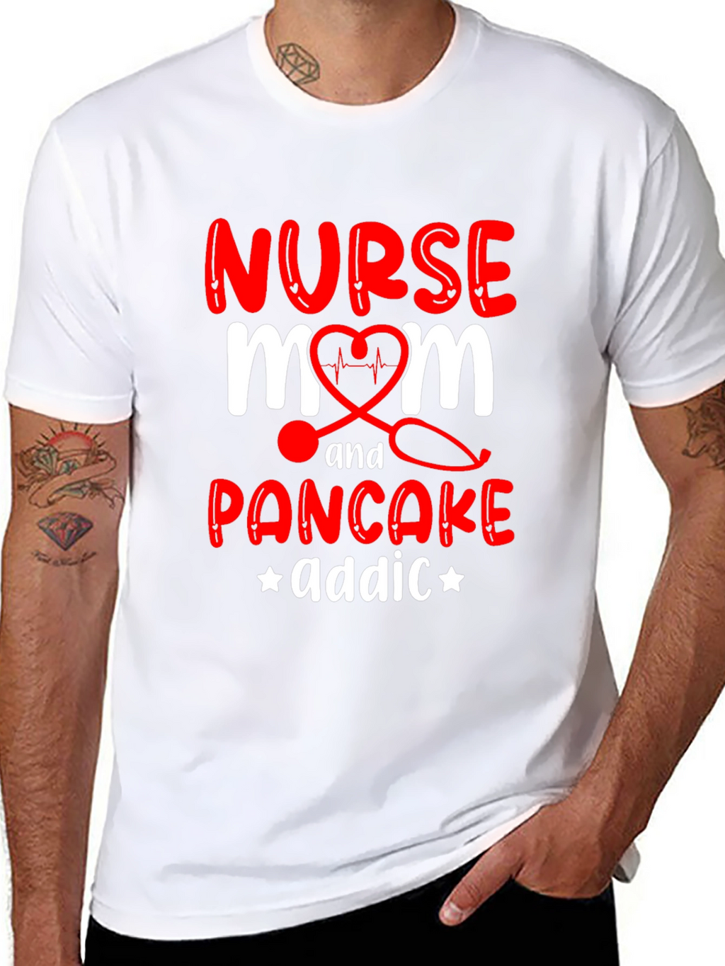 Nurse Mom Pancake Addict Graphic T-Shirt