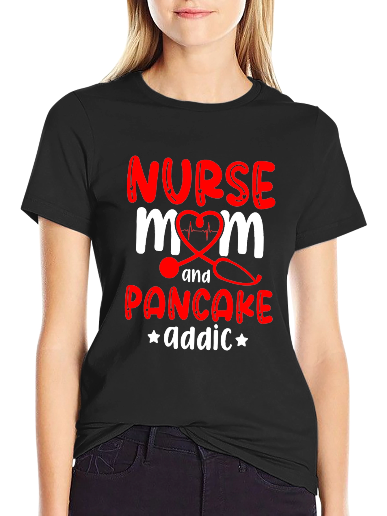 Nurse Mom Pancake Addict Graphic T-Shirt
