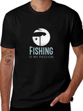 Fishing is My Passion T-Shirt Mens Black Tee
