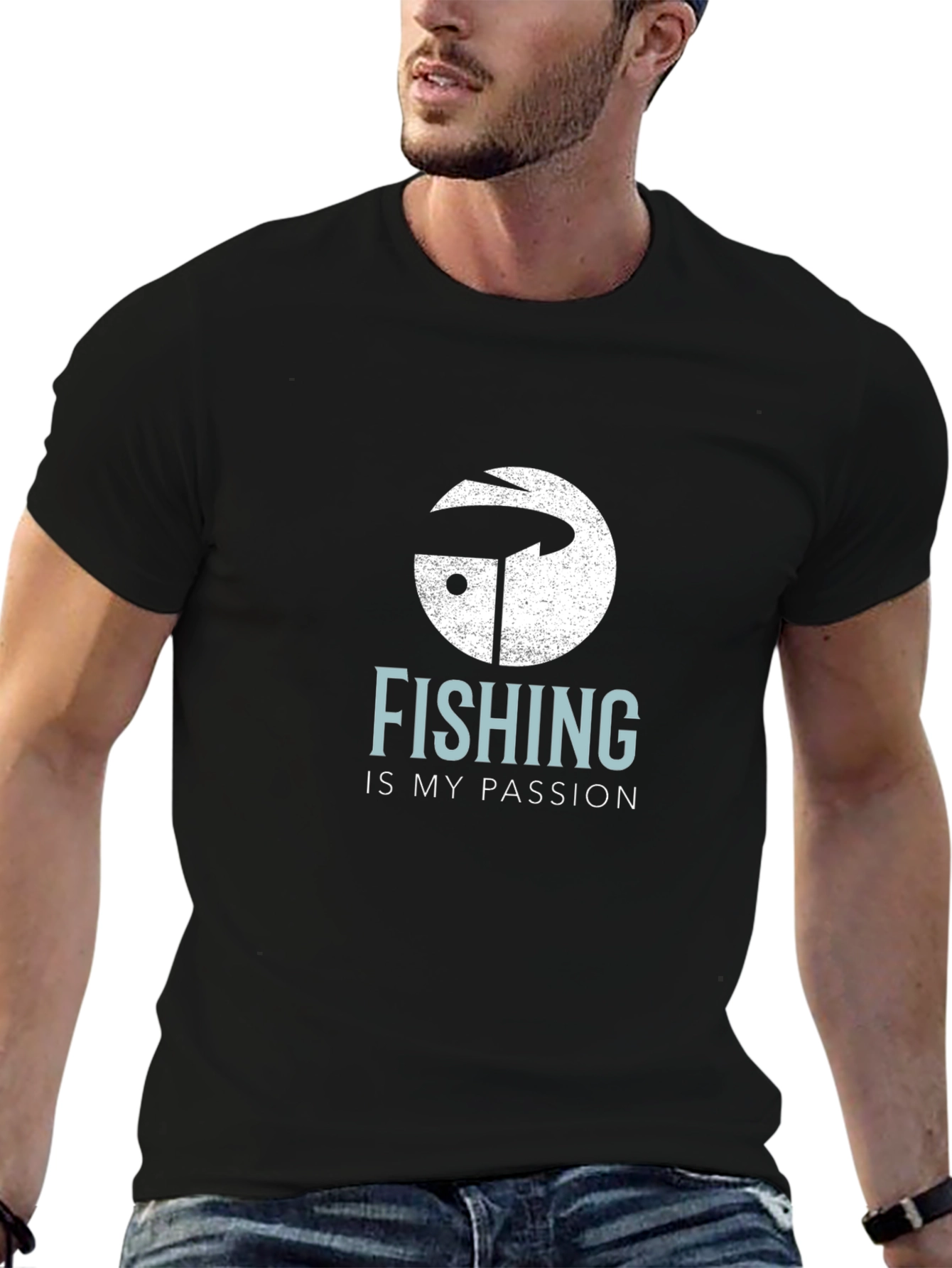 Fishing is My Passion T-Shirt Mens Black Tee