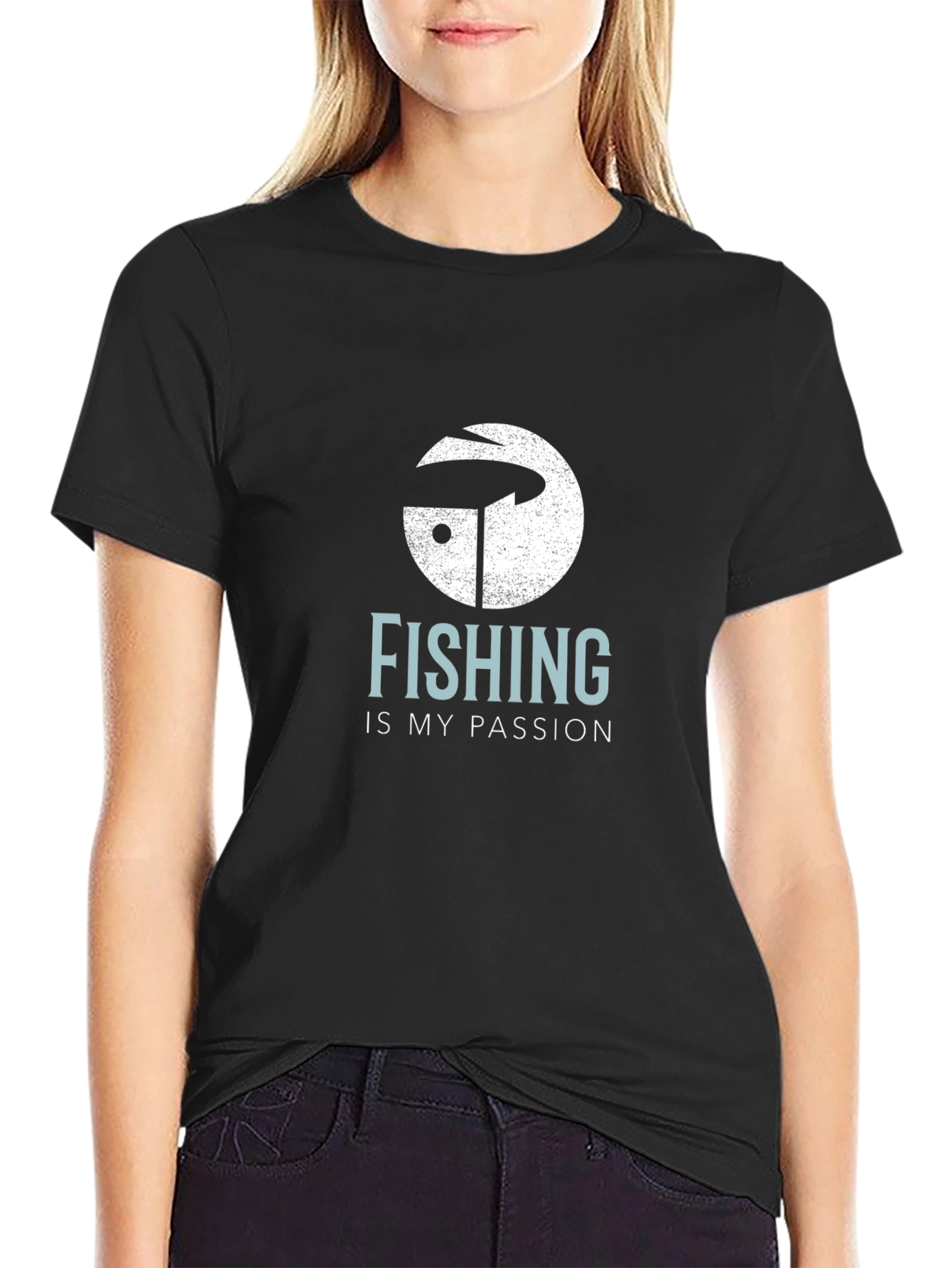 Fishing is My Passion T-Shirt Mens Black Tee