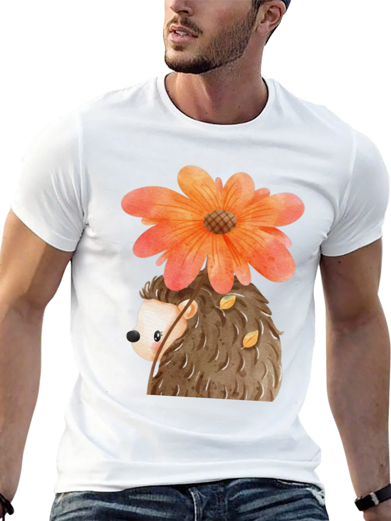 Cute Hedgehog with Flower T-Shirt