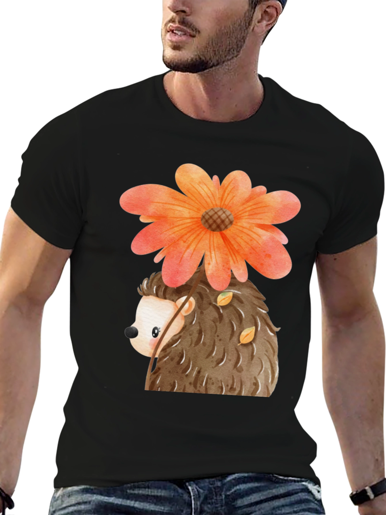 Cute Hedgehog with Flower T-Shirt