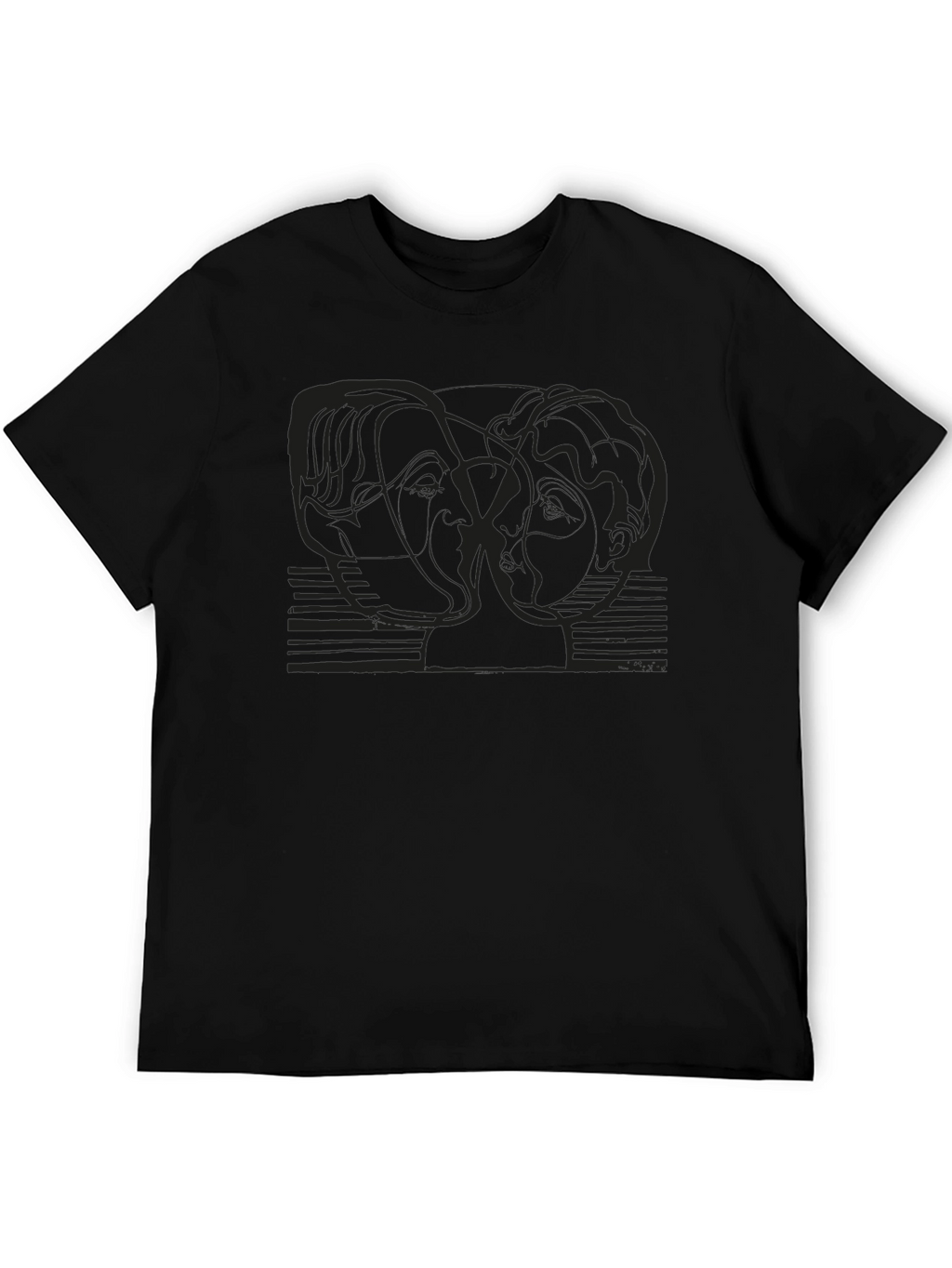 Abstract Art Tee - Minimalist Black T-Shirt