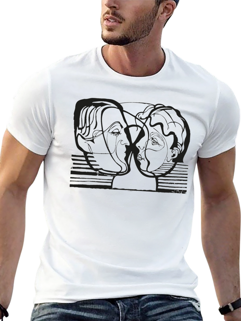 Abstract Art Tee - Minimalist Black T-Shirt