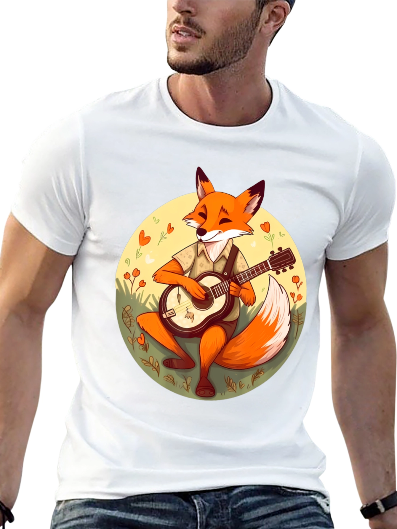 Fox Guitarist Graphic T-Shirt - Stylish & Unique Design