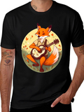 Fox Guitarist Graphic T-Shirt - Stylish & Unique Design