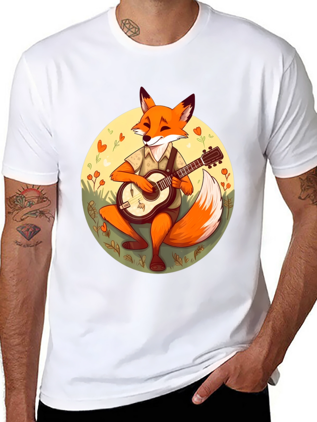 Fox Guitarist Graphic T-Shirt - Stylish & Unique Design