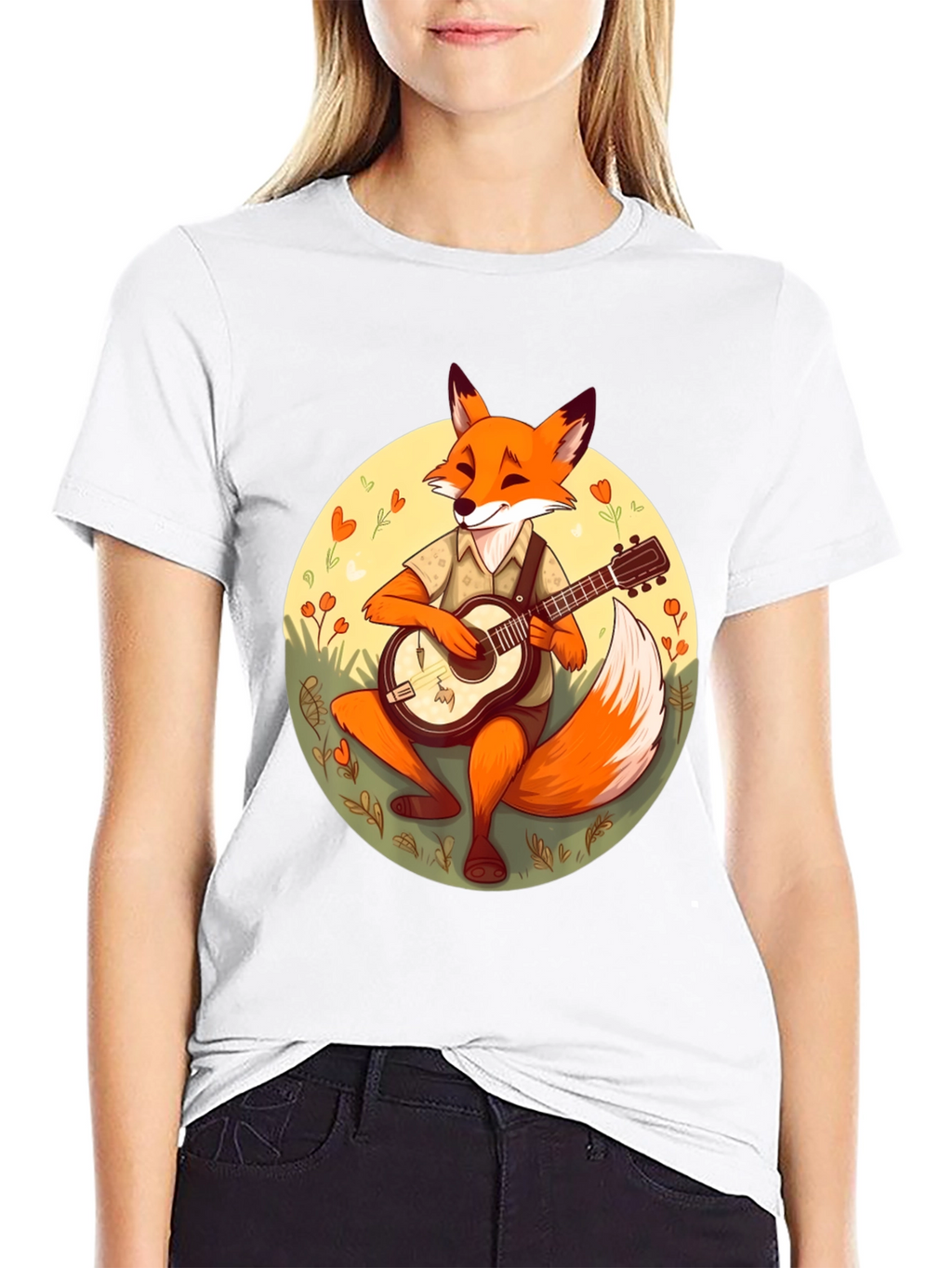 Fox Guitarist Graphic T-Shirt - Stylish & Unique Design