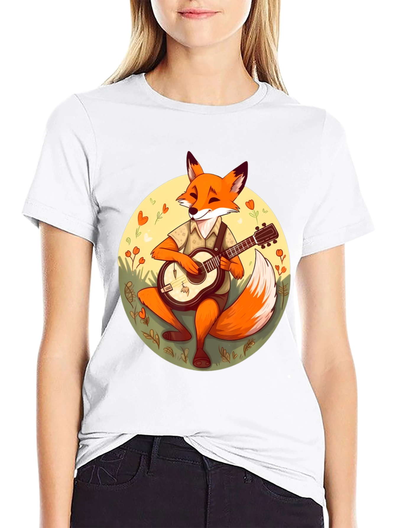Fox Guitarist Graphic T-Shirt - Stylish & Unique Design
